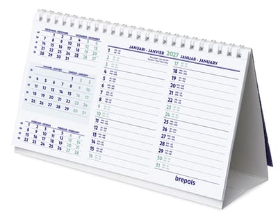 Brepols Bureaukalender 2027 - Wire-O - 21 x 12,5 cm