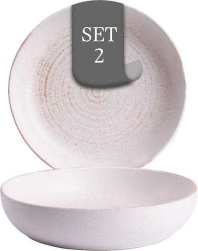 Costa Nova Vermont Bord Diep 22 cm Wit 2 stuks