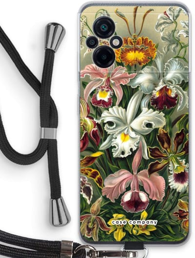 Case Company® - Hoesje met koord geschikt voor Xiaomi Poco M5 hoesje met Koord - Haeckel Orchidae - Telefoonhoesje met Zwart Koord - Bescherming aan alle Kanten en Over de Schermrand