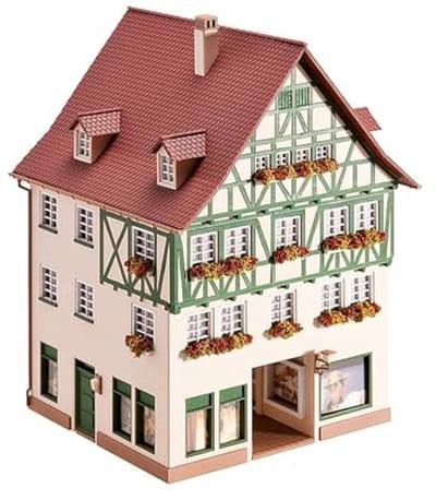Stadshuis Model - Passage Huis - Modelspoorbaan Bouwen - Periode III - Schaal 1:87 - Meerkleurig