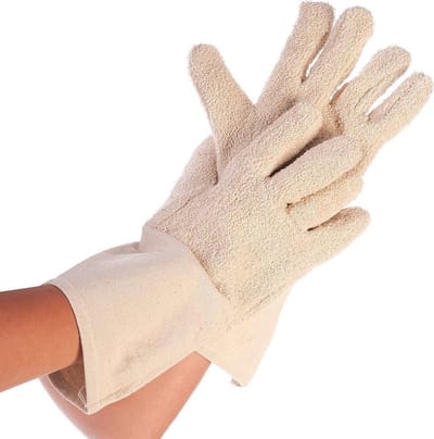 1 paar ovenwanten – Ovenhandschoenen – Keuken ovenhandschoenen – Airfryer handschoenen – Bakhandschoenen – 11 cm × 8,5 cm – Geschikt voor koken, bakken en grillen – Bruin/Beige