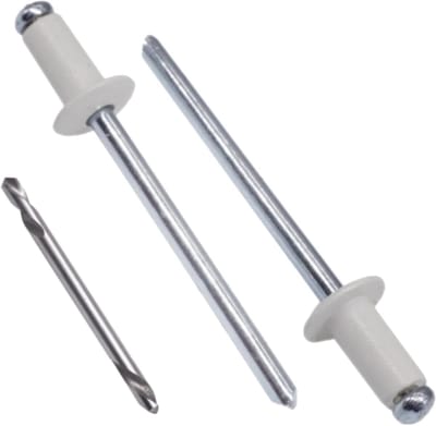 Blinde Klinknagels - Popnagels Aluminium - Metalen Verbinden - Geschilderde Afwerking - 32 x 8 mm - Grijs Wit RAL 9002