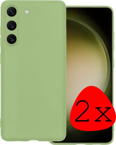 Hoesje 2 Stuks - Geschikt voor Samsung Galaxy S23 - Sterk & Shockproof - Case Siliconen - Back Cover - Telefoon Hoes - Groen