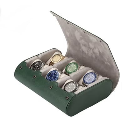 Luxe Horloge Rol 6 Stuks | Horlogedoos | Horloge Etui Leer | Watch Roll | Horloge Houder Sieradendoos | Horloge Opbergdoos Heren