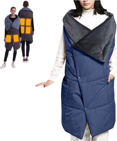 Bovista Verwarmingsdeken - Bovendeken - Knuffeldeken - Elektrische Plaid - Electrische Deken - Deken - Blauw Pluche