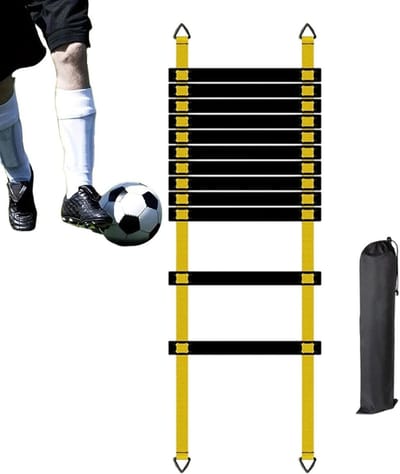 Behendigheidsladder - Snelheidsladder Voetbal - Verbeteren Coördinatie - Duurzaam PP Nylon - 6 meter - Geel