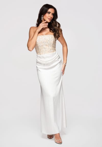 LARICA Jurk - Mouwloos - Rits - Effen Ecru XS