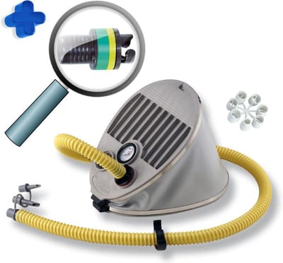 Scoprega voetpomp met manometer + bajonet adapter | AirTrack turnmat - gymnastiek mat luchtpomp | Bravo 7M type voet pomp voor Luchtbed / opblaas Zwembad / Boot / Opblaasboot - 28cm