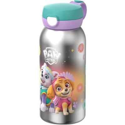 Mepal RVS drinkfles met flipdop Campus - 600 ml - Waterfles RVS - Lekdicht - Hygiënische deksel - Paw Patrol Girls