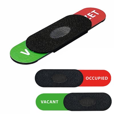 Vacant / Occupied Schuifbordje – 40x170 mm – Deurindicator – Randloos Design – Antislip Schuifvlak – Zelfklevend – Duurzaam 3D-geprint Kunststof – Zwart
