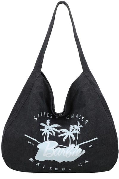 Fritzi aus Preußen Schoudertas Easy Hobo Malibu Denim Limited Barbie Hobo Bag Blacky Zwart