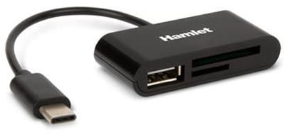 Hamlet XZR100UC geheugenkaartlezer USB 2.0 Type-C Zwart