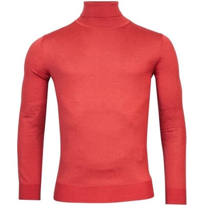 Thomas Maine Trui Merino Col Uni Single Knit Coral / male