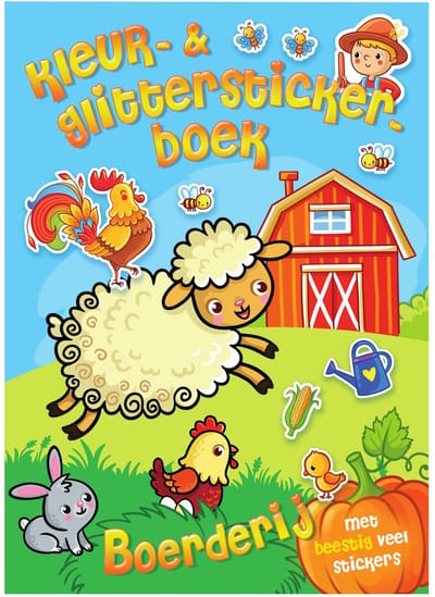 Boerderij Kleur- & glitterstickerboek Educatieve boeken (spelletjes en raadsels)