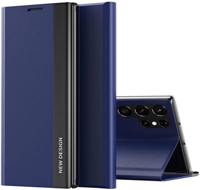 Hurtel Sleep Case Pro - Samsung Galaxy S25 Ultra - Flip Case - Blauw - Standfunctie