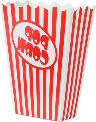 Grote Popcornzakken, Set van 35 Stuks, Rood en Wit Gestreept, Ideaal voor Filmavonden, Kinderfeestjes en Snacks tijdens Feestjes