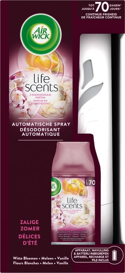 Air Wick Freshmatic Automatische Spray Luchtverfrisser - Life Scents Zalige Zomer - Starterkit 250ml x4