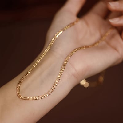 Sjika - 18K Gold Plated Schakelketting Dames – Gouden Ketting van 304 RVS – Minimalistische Halsketting – Verstelbare Ketting - Cadeau voor haar