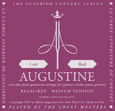 Augustine AU-RERD snarenset voor klassieke gitaar, gut, high tension trebles en medium tension basses, mixed tension