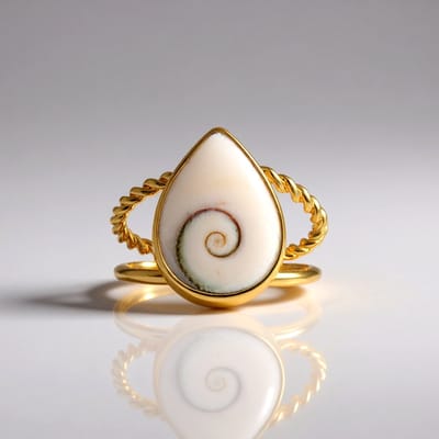 Cavill - Zilveren ring - 925 Sterling Zilver verguld - Peervormig Shiva oog edelsteen 16x12 mm - Bali Barong Ring met nautisch design