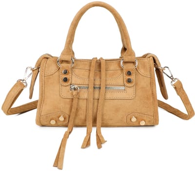 Gallantry® Dames Handtas – Compacte Schoudertas – Imitatie Suède Tas met Rits – Verstelbare Band - Kaki
