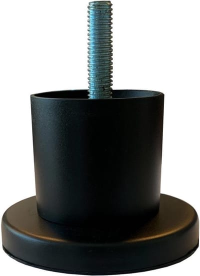 Stalen meubelpoot zwart rond ø 4,2 cm en hoogte 5 cm (M8) - Set van 4 stuks
