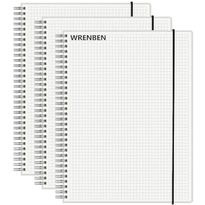 Spiraalvormig notitieboek A4 met grafiekpapier en waterdichte hoes