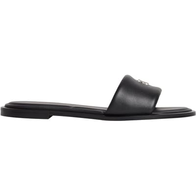 Calvin Klein Round Flat Sandal Leather Triple Black Größe: 37 | Sandalen Outlet | Damen | Schwarz
