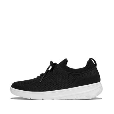 FitFlop FitFlop Super-Q Knit Slip-On Laced Sneakers ZWART - Maat 42