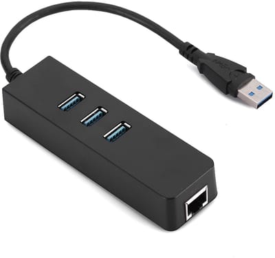 Allecto - USB RJ45 Adapter - Ethernet Converter - 3 Poorts Hub - Compact Formaat - Hot Plug Ondersteuning - Betrouwbaar en Praktisch - Geschikt v