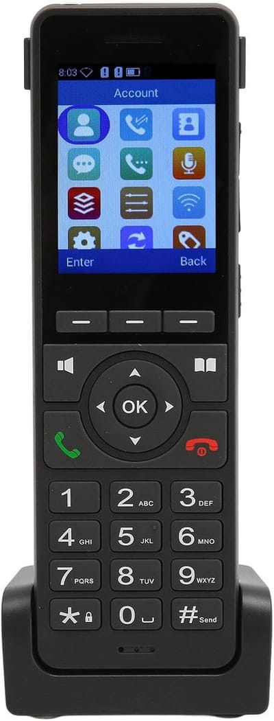 Draadloze Vaste Telefoon - IP Telefoon WiFi - Thuiswerken Bellen - 4G SIM Kaart Ondersteuning - 2.4 Inch Kleurenscherm - Zwart