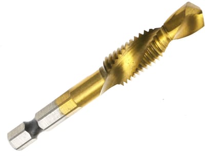 Dailygoods - 1/4" Zeskant Schacht Boor Tap Countersink Set - Boor voor M10 - Goud - Metalen Boren - Voor Klauwplaten - Gelegeerd Staal