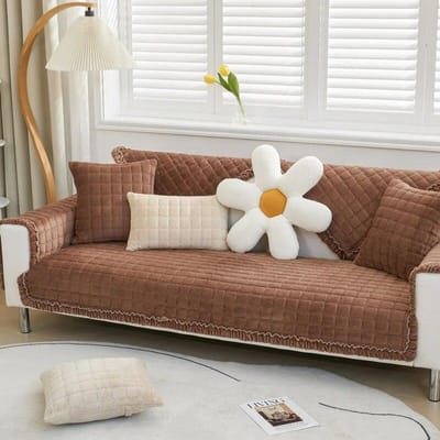 Winter Eenvoudig Modern Effen Kleur Flanel Bankkussen Kussen Stof Kort Pluche Bankhoes Antislip Stoelkussen 70x70cm
