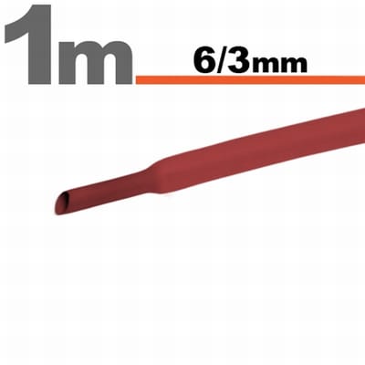 10× 1 Meter Krimpkous Rood 6 / 3 mm – 10 Stukken Van 1 Meter – Warmtekrimpbuis Voor Isolatie En Kabelbescherming – Geschikt Voor Elektrische Installaties En Reparaties [11022P]