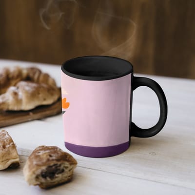 Magische Mok - Foto op Warmte Mokken - Koffiemok - Tulpen - Vaas - Strepen - Paars - Magic Mok - Beker - 350 ML - Theemok