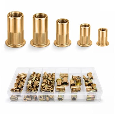 Klinknagels Platte Hoofd - Bevestigingsmiddelen Anker - Hardware Projecten - Eenvoudig Te Installeren - 120 stuks - Goud