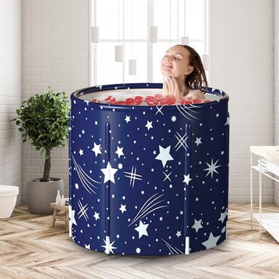 IBBO® - Opvouwbaar zitbad - Compact bad - kinderbad - Opzetbad - opvouwbaar bad - zitdouche - Inklapbaar bad - bad - douche - Blauw