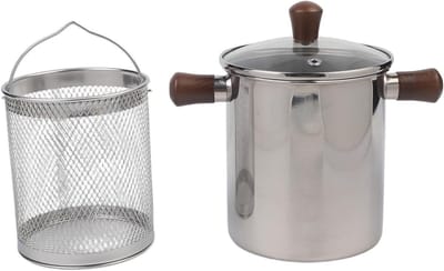Friteuse RVS - Frituurpan Walnoot - Thuis Frituren - Met Oliefilter - 1.5L tot 2.0L - Zilver