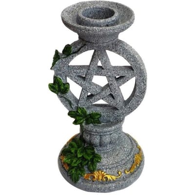 Astrologie Pentagram Kandelaar Leuke Desktop Kandelaar Stand Kaarshouder voor Home Decor Waarzeggerij Ceremonie Grey-2PC
