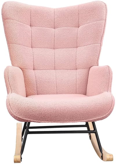 HHHK – Schommelstoel - Roze - Schommelstoel Babykamer - Schommelstoel Woonkamer - Relaxstoel - Fauteuil - Voedingsstoel