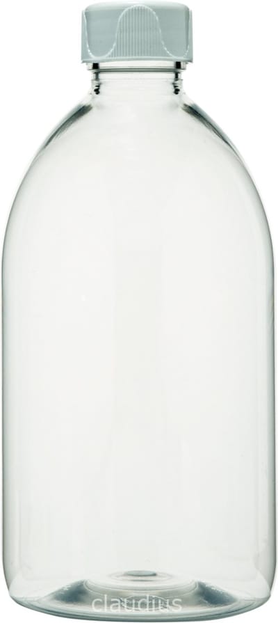 Lege Plastic Fles 500 ml PET transparant - met witte ribbeldop - set van 10 stuks - navulbaar - Leeg