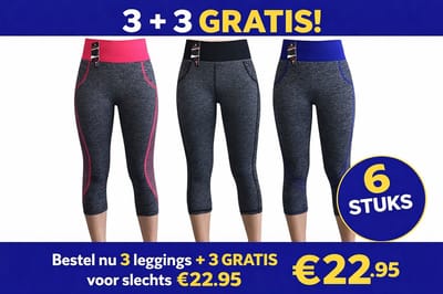 Belucci Dames Legging capri model (3pack) maat one size valt als S/M