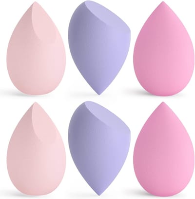 Famanu – Set van 6 beautyblenders – Latexvrije make-up sponzen voor foundation, poeder en crème – Multicolor