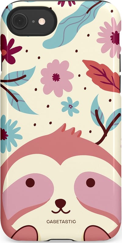 Casetastic Hoesje Geschikt voor Apple iPhone 7/8/SE - Stijlvolle Beschermende Duo-layer Case - Luiaard knuffels