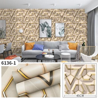 Papier peint auto-adhésif imperméable givré géométrique 3d, autocollant mural de décoration pour la maison 10M