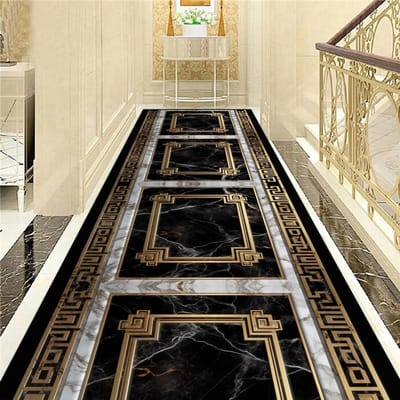 Gouden Luxe Lange Gang Tapijt Scandinavische Stijl Villa Hal Tapijt Antislip Wasbaar Lobby Gangpad Kleed Aanpasbare Loper Mat 160*200cm