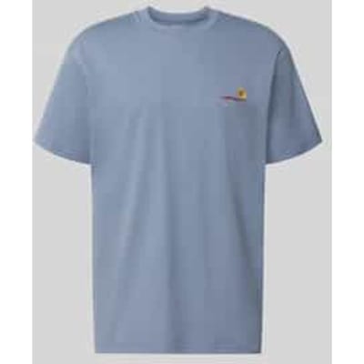 Regular fit t-shirt van pure katoen model 'American Script'