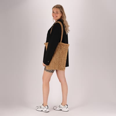 Strandtas Dames - Riet - Strandtas met rits - Strandtassen - Strandtas met ritssluiting