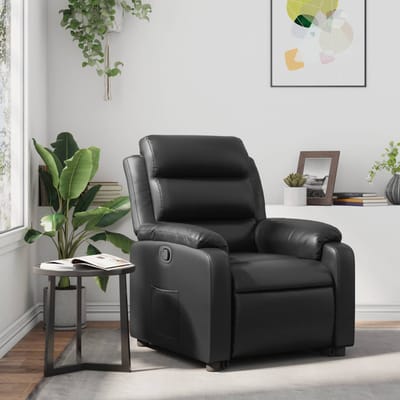 vidaXL - Fauteuil - verstelbaar - kunstleer - zwart