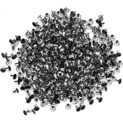 500 Stuks Messing Oogjes 2mm Binnengat Kleurrijke Grommets Kit voor Kleding Schoenen Tas DIY KnutselenGlanzend zwart